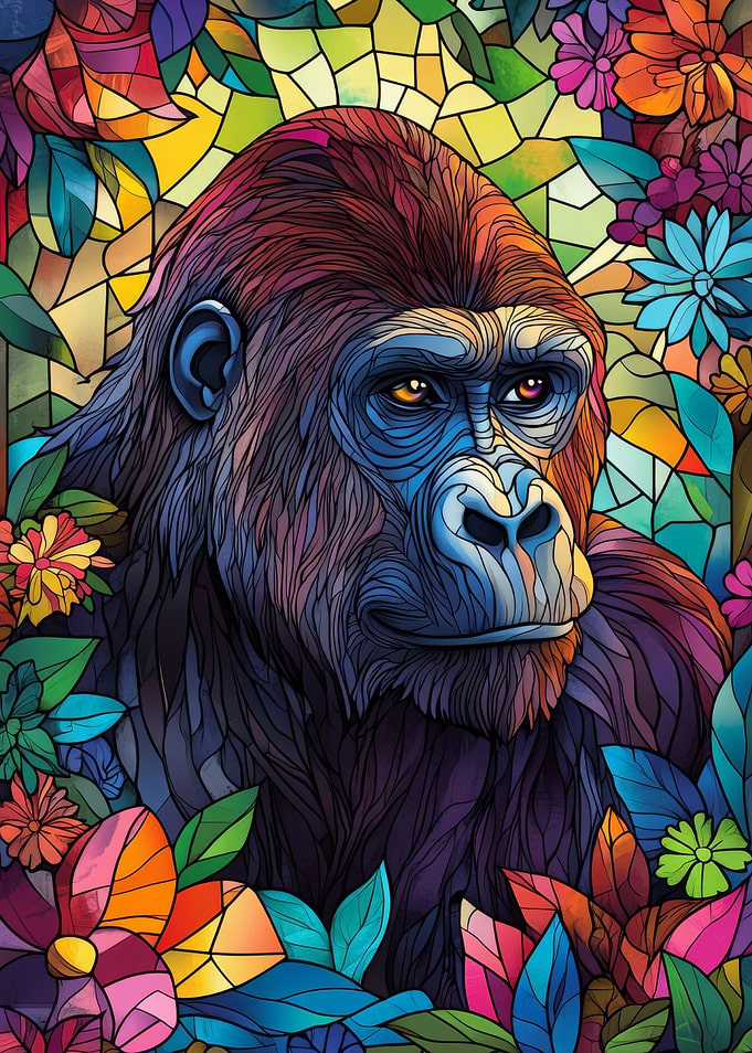 Gorilla in Flowers