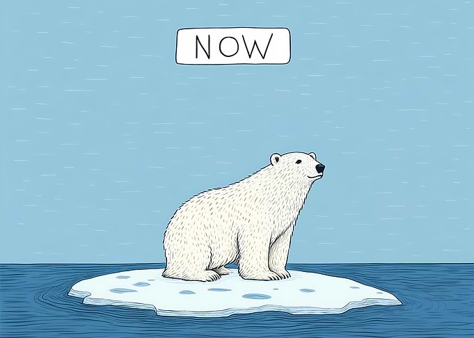Polar Bear on Melting Ice