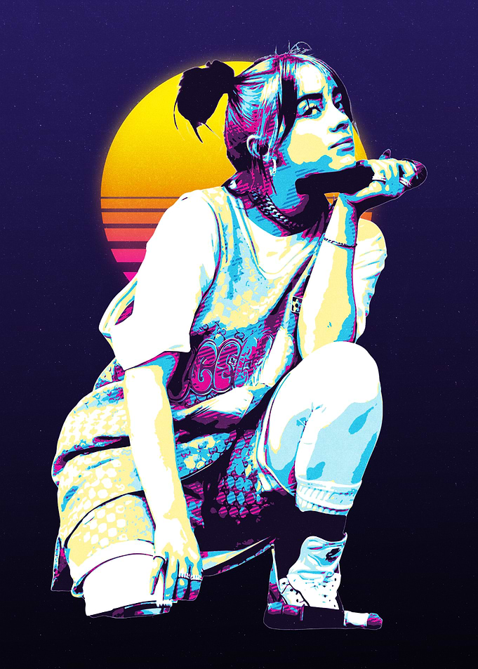 Billie Eilish Retro Art