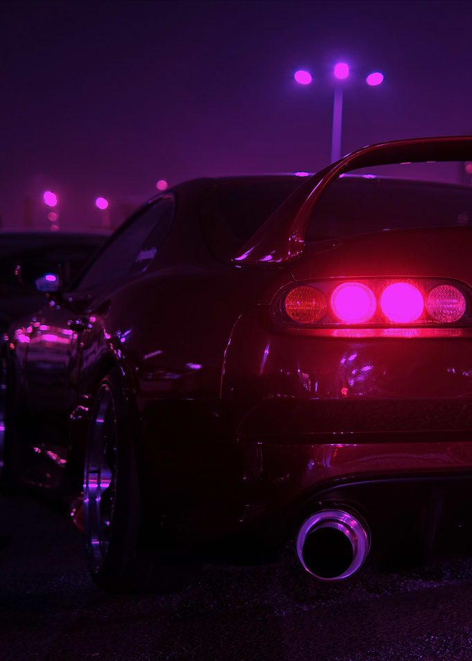 Red Sports Car Night