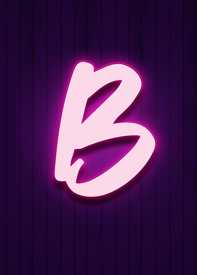 Neon Pink Letter B