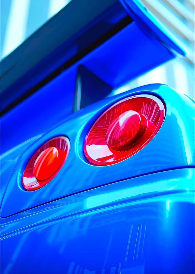 Blue Car Taillights