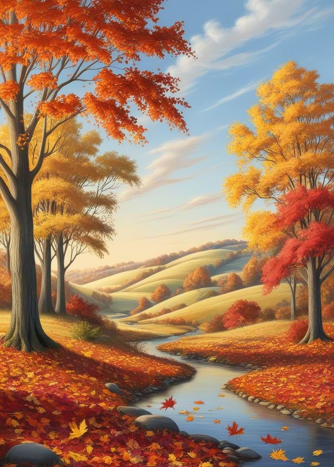 Autumn River Landscape