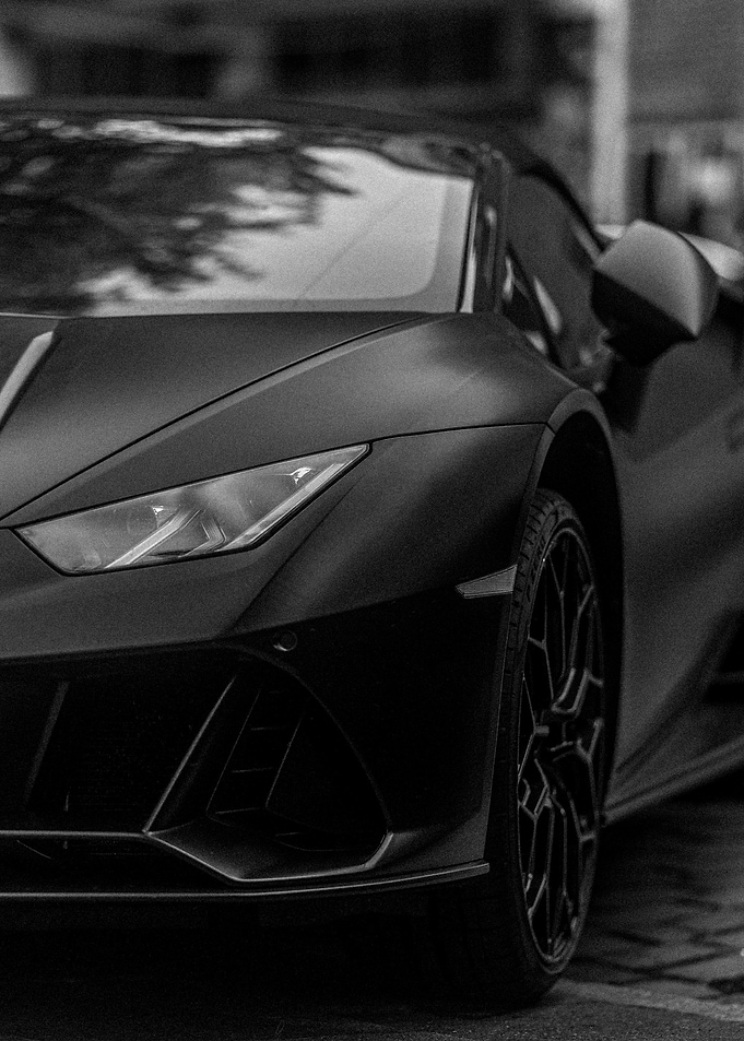 Black Lamborghini Front View