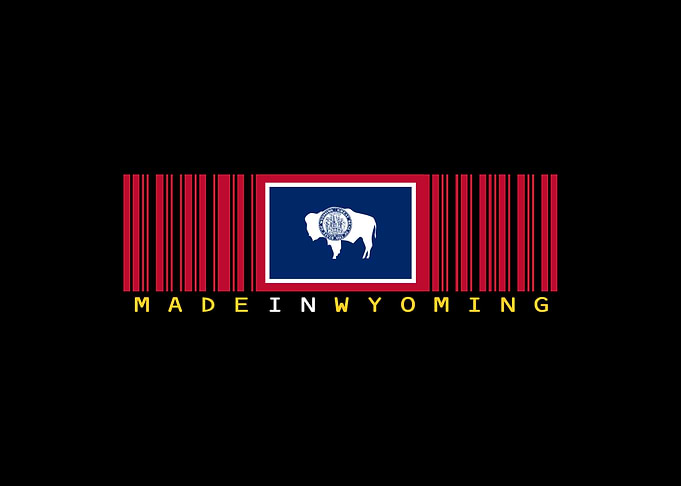 Wyoming State Flag Barcode