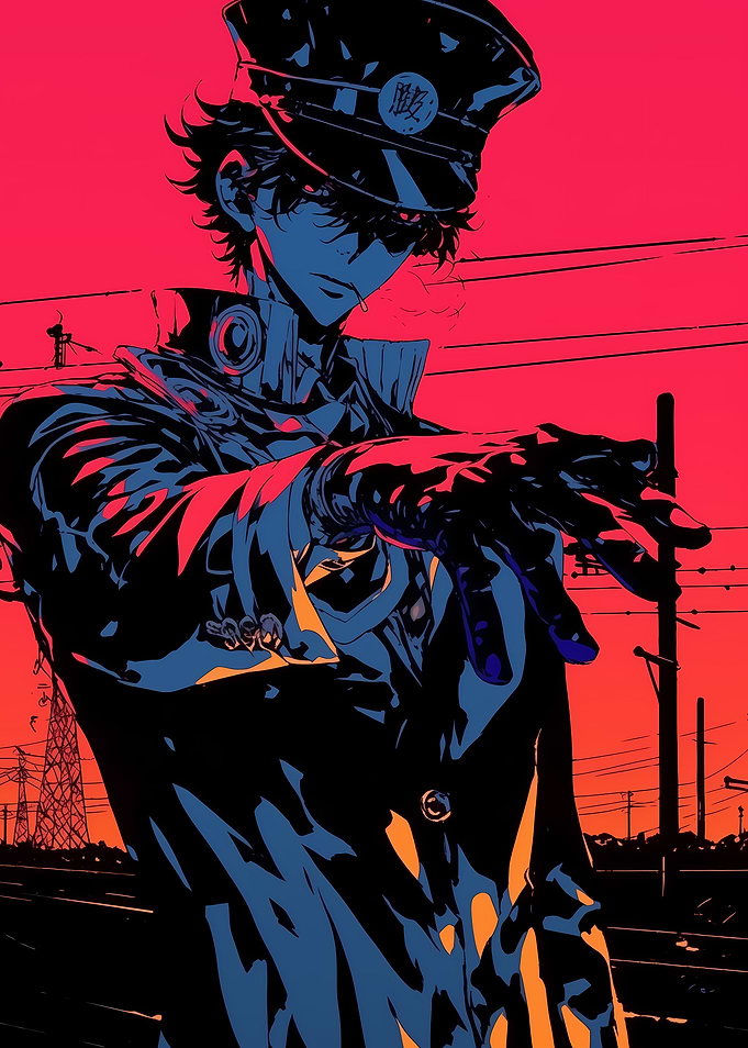 Anime Character in Red and Blue