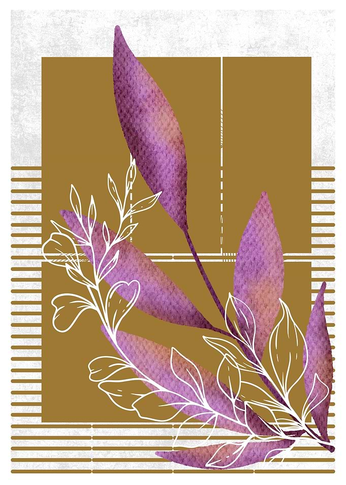 Purple Leaves on Gold