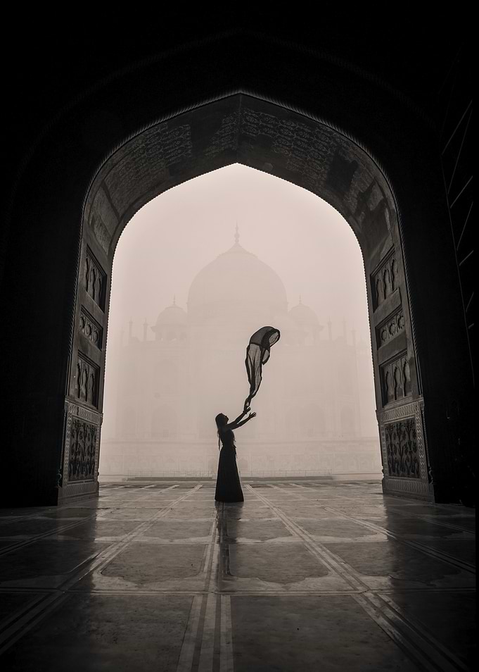 Silhouette at Taj Mahal
