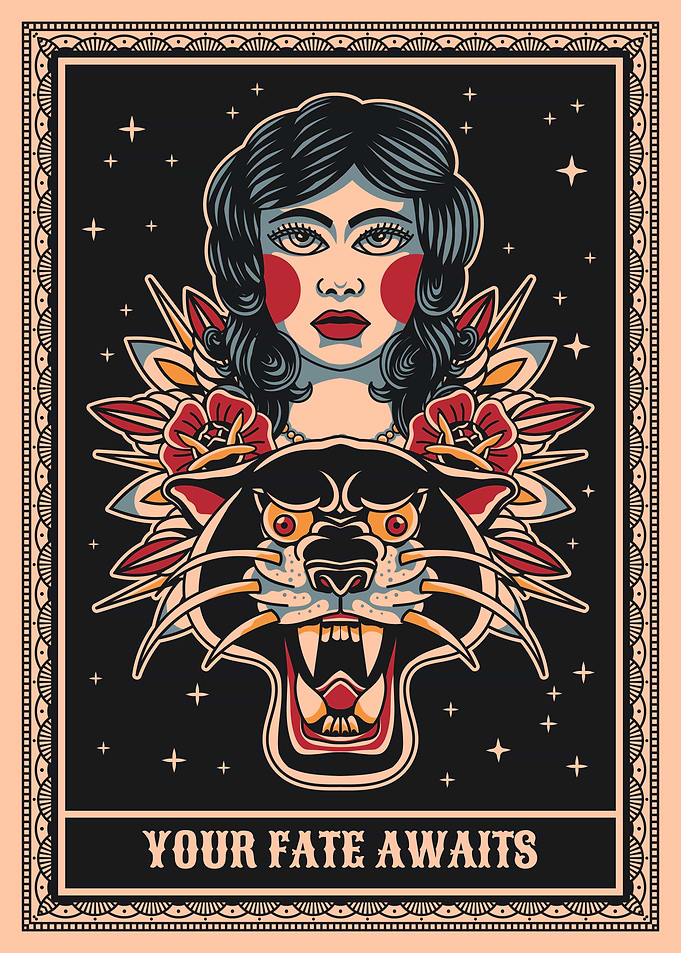 Fate awaits vintage tattoo art