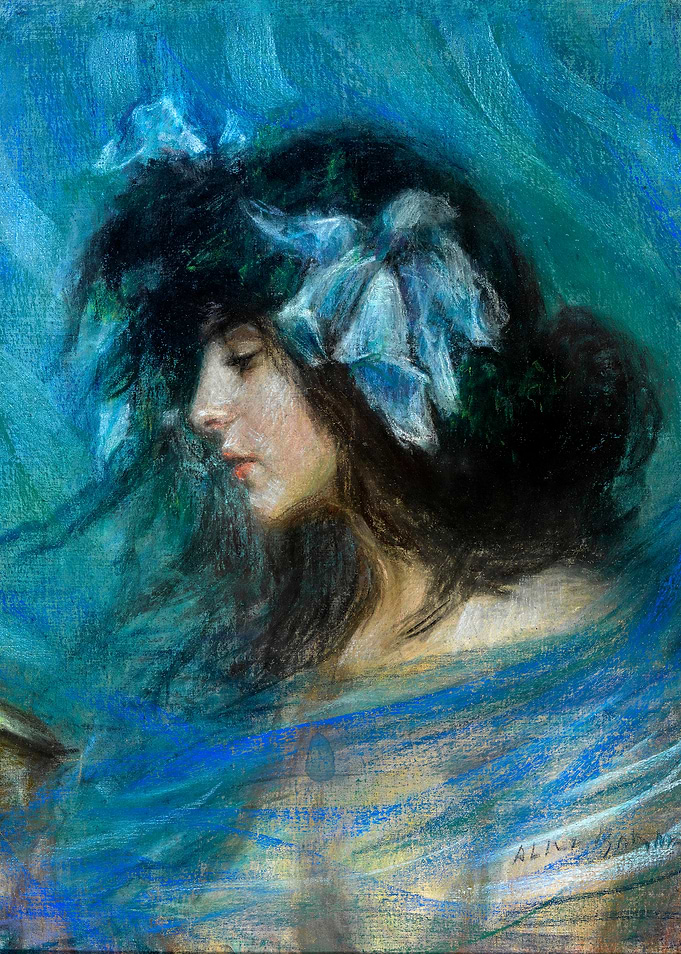 Woman in Blue Veil