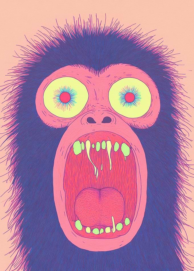Screaming Monkey Illustration