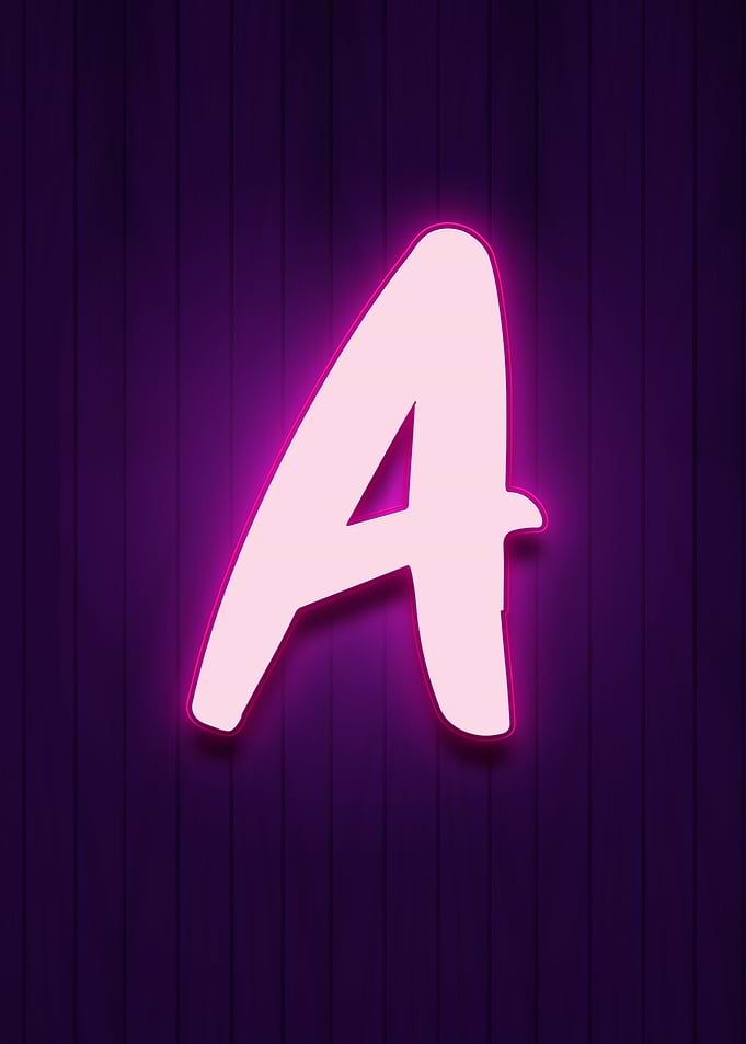 Neon Letter A