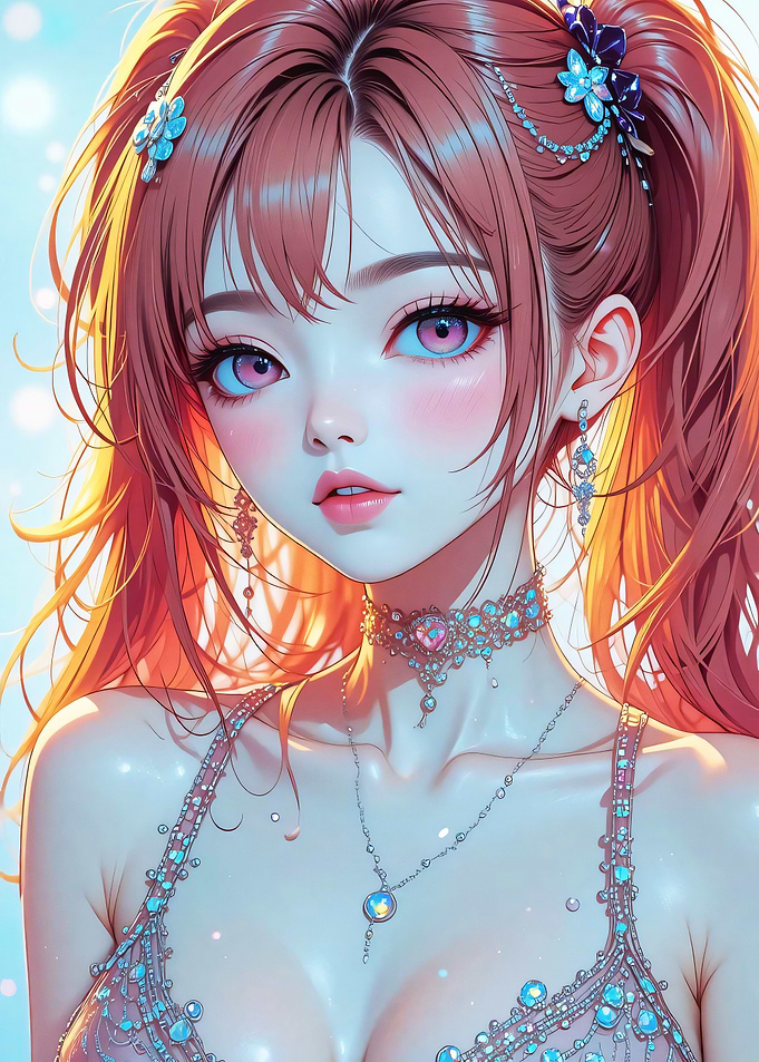 Anime Girl with Pink Eyes