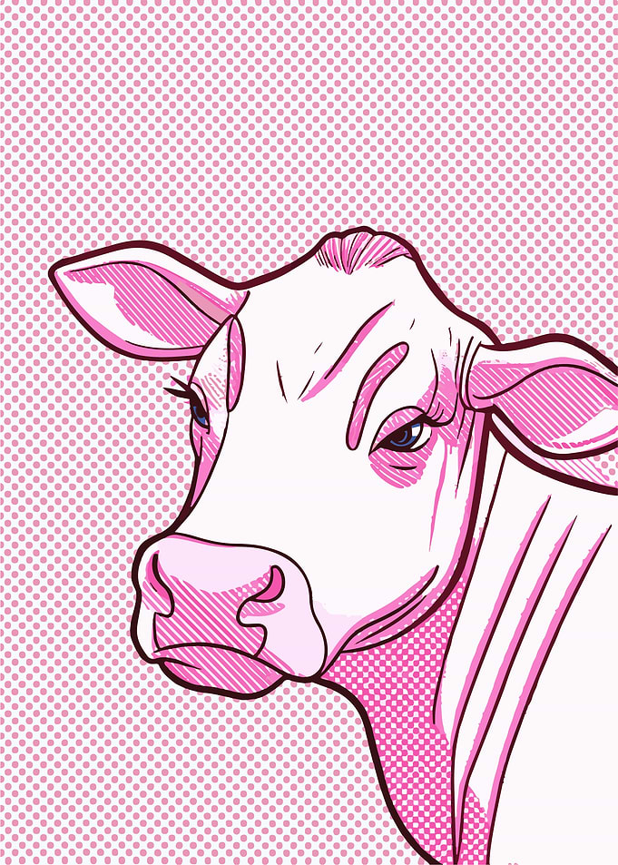Pink Cow Pop Art