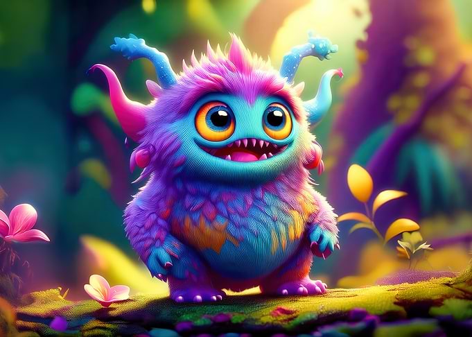 Cute Fuzzy Monster