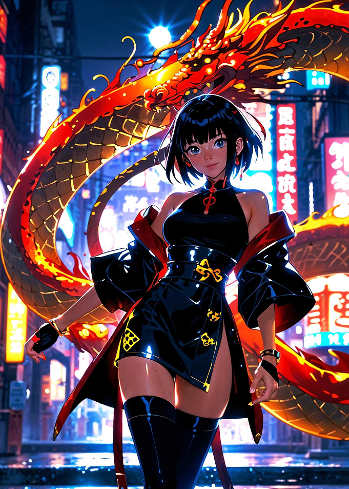 Cyberpunk Dragon Warrior