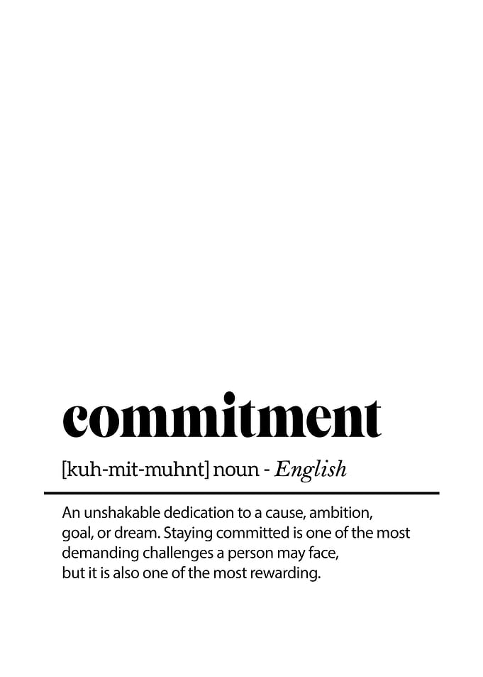 Commitment Definition Poster – Inspiring Wall Art for Success