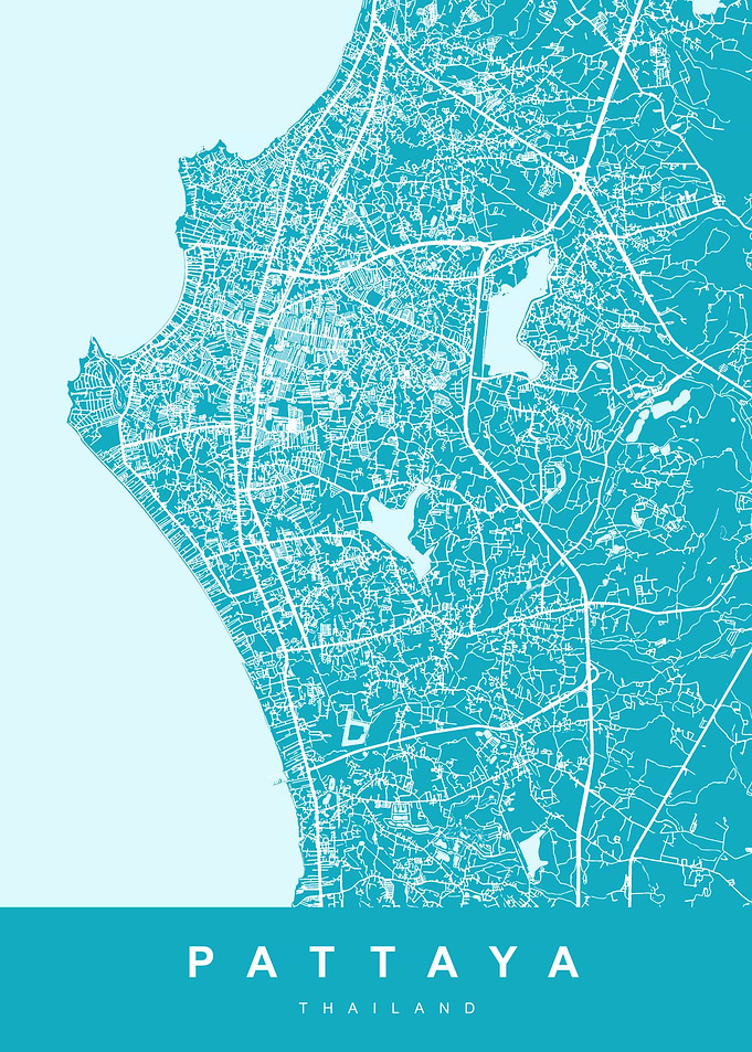 Pattaya City Map Thailand