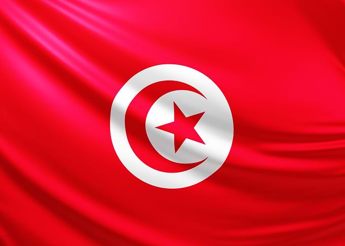 Tunisian Flag, realistic flag of Tunisia