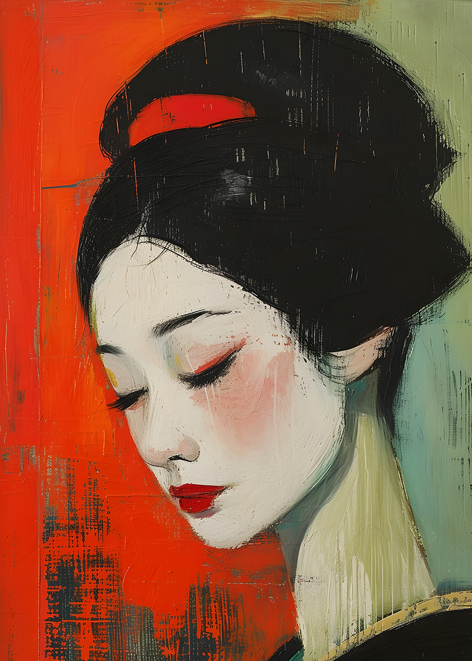 Geisha Portrait Oil Painting