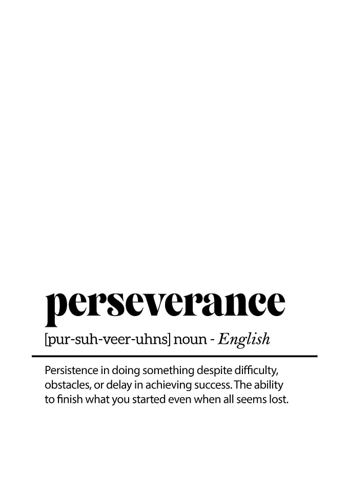Perseverance Motivational Definition Poster – Inspirational Wall Art for Success
