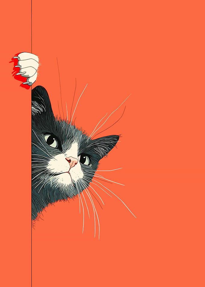 Curious Cat Illustration
