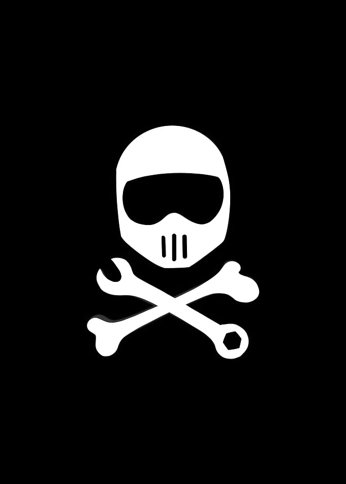 Motorcycle Skull & Wrench