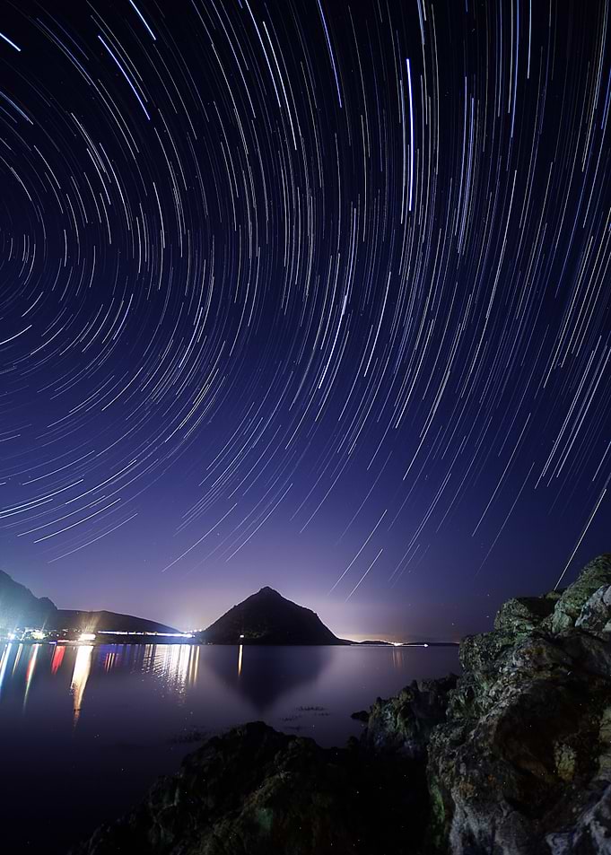 Star Trails Over Water