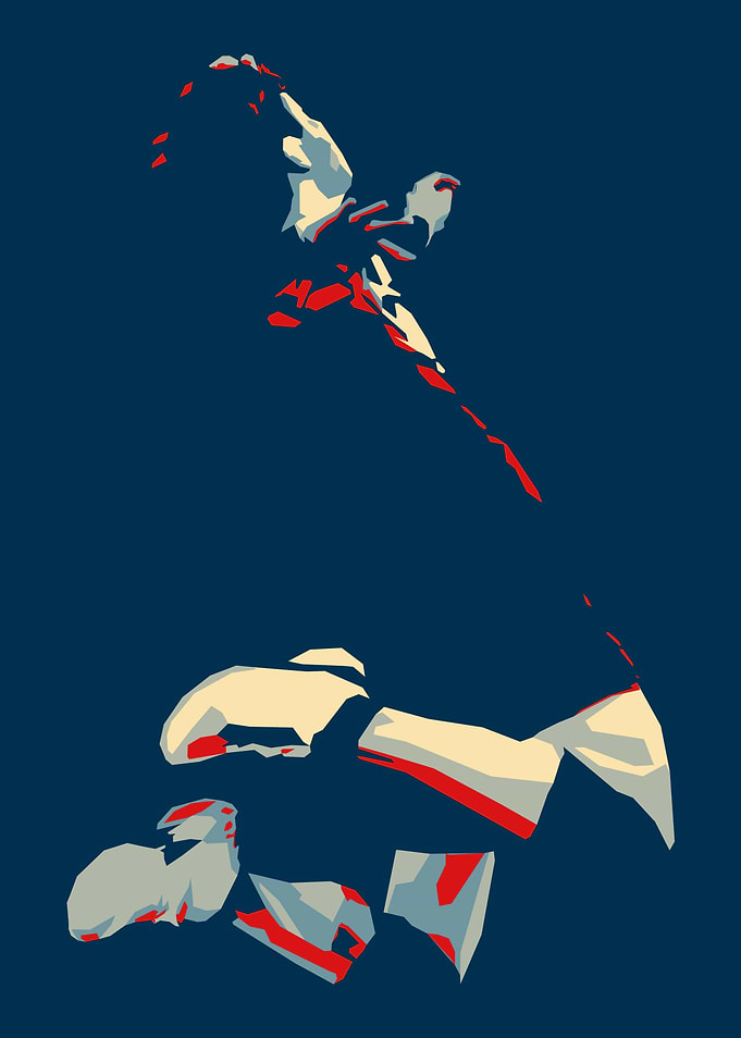 Silhouette of a volleyball player