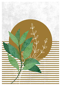 Green Leaves and Gold Circle