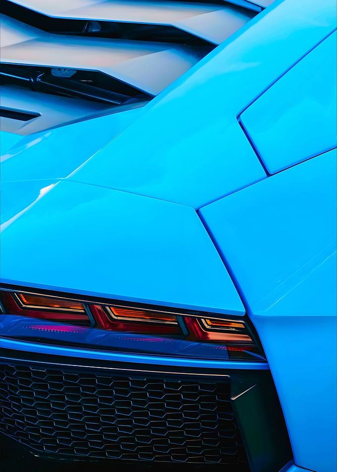 Blue Sports Car Rear