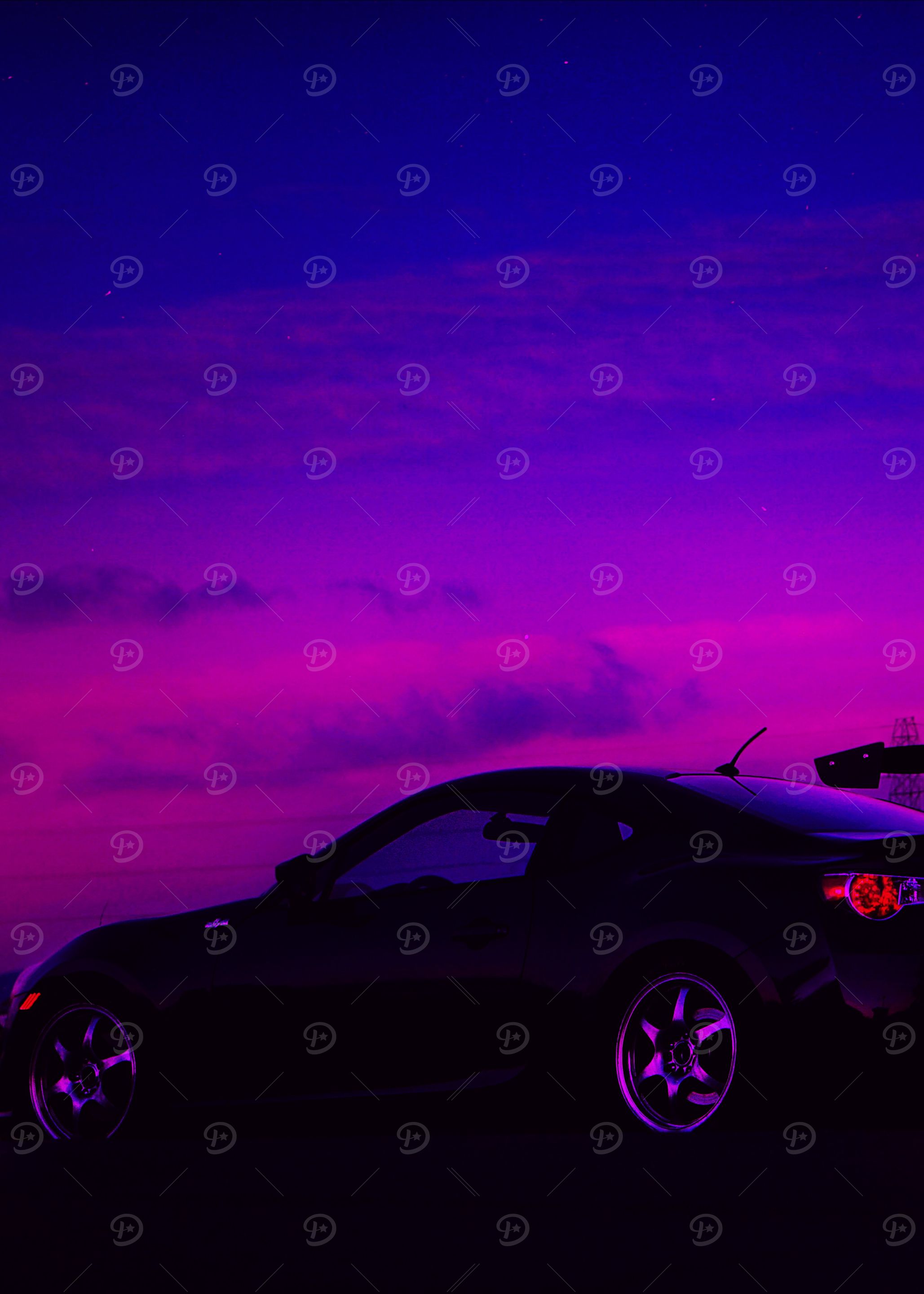 Silhouette Car Sunset
