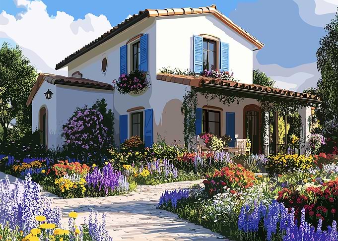 Mediterranean Villa Garden