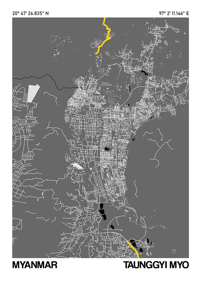 Taunggyi Myo City Street Map