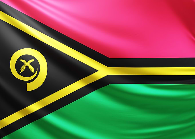 Vanuatu Flag, realistic flag of Vanuatu