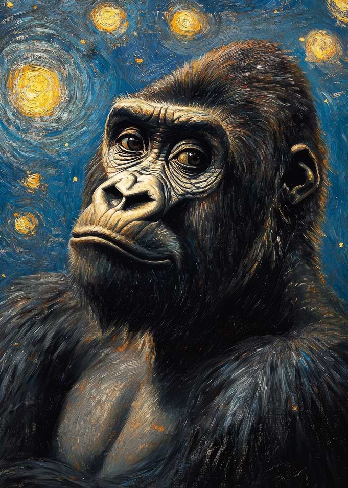 Gorilla Starry Night