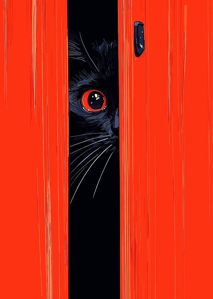Black Cat Peeking