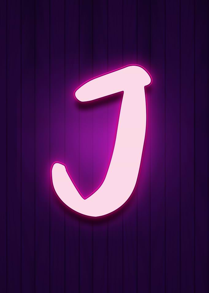 Neon Letter J