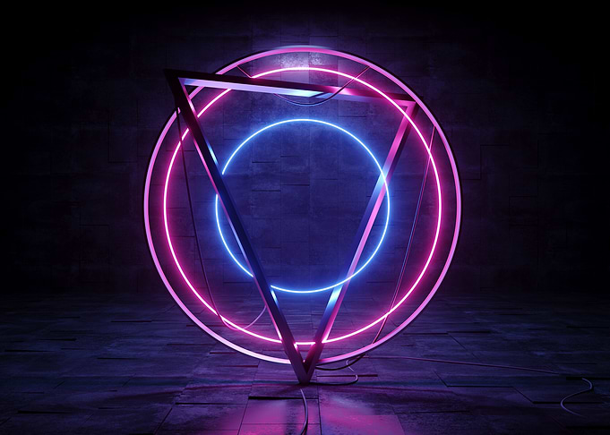 Neon Geometric Shapes