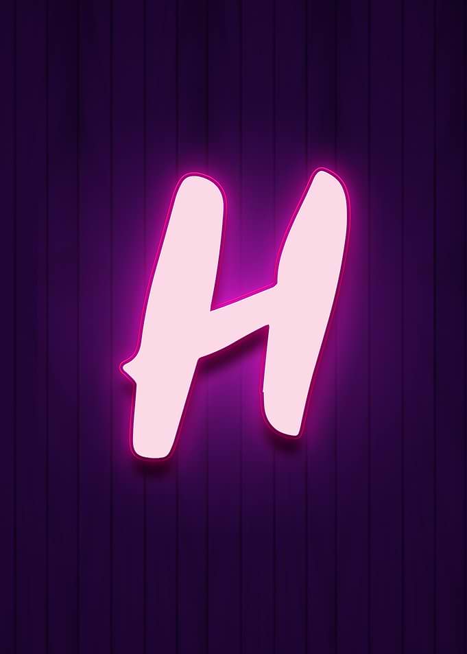 Neon Pink Letter H