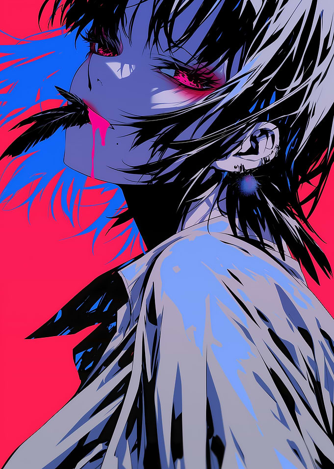 Anime Girl with Pink Drip
