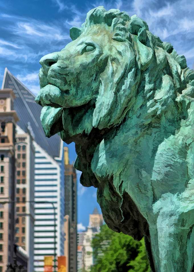 Art Institute in Chicago Lion