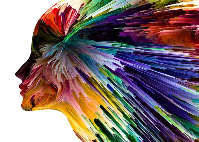 Abstract Woman Portrait in Color