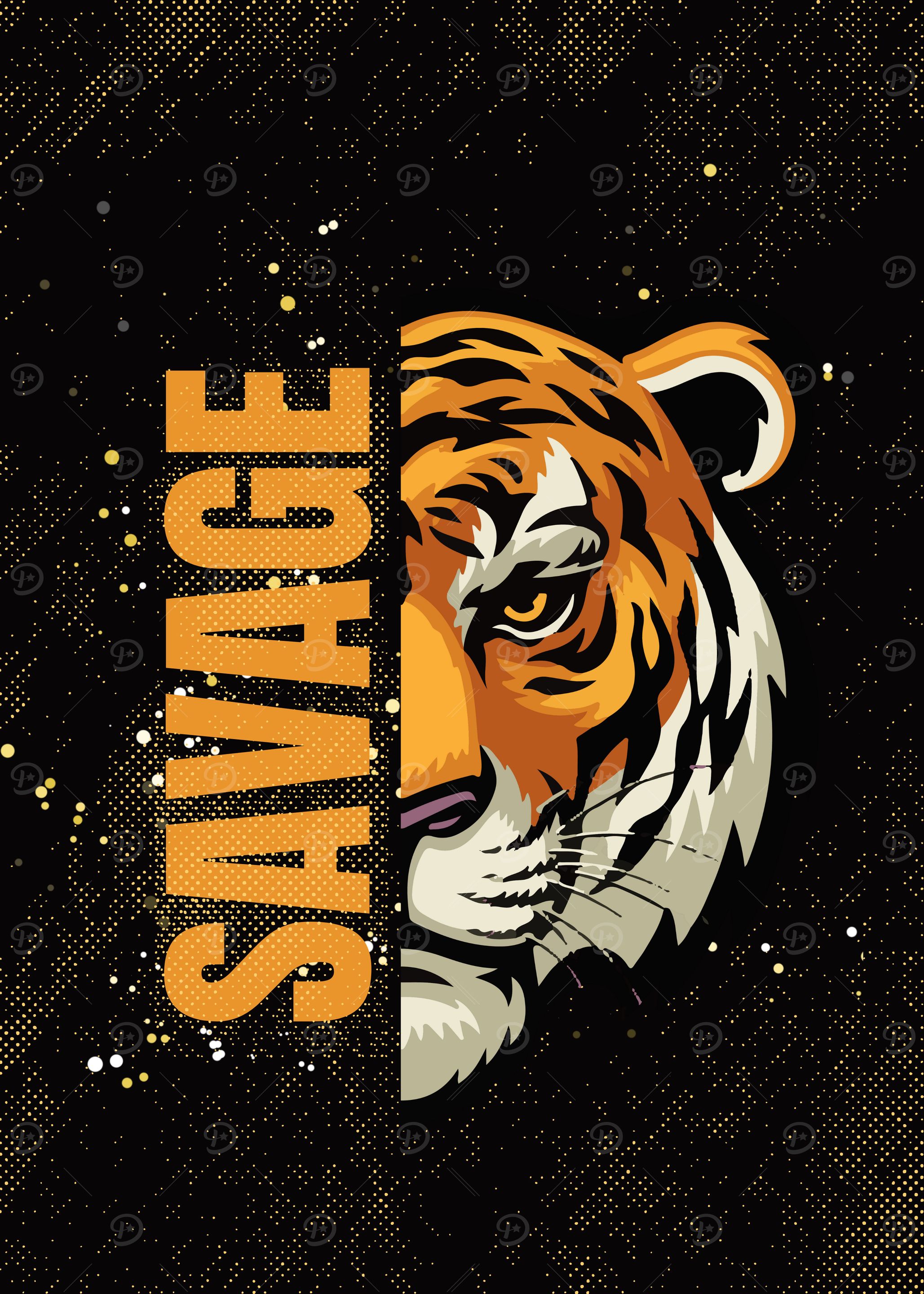 Retro Tiger Art