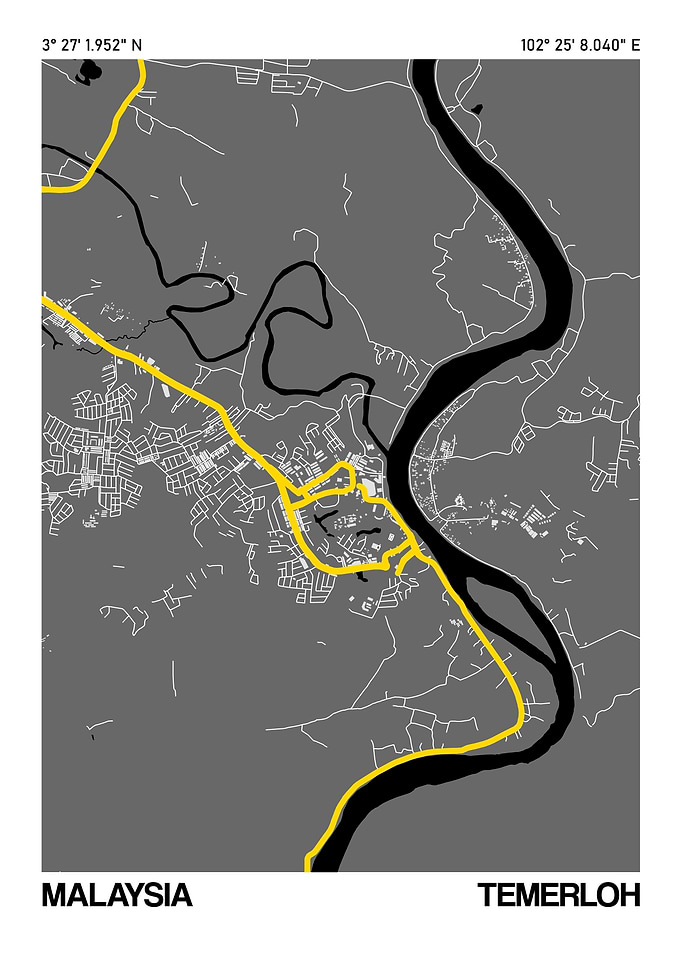 Temerloh City Street Map