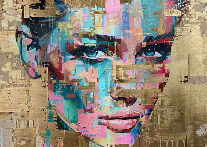 Abstract Portrait with Gold