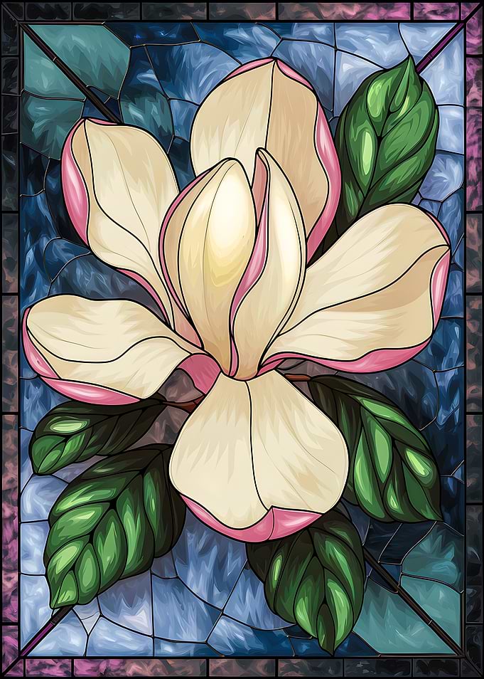 Magnolia Grace in Stained Glass
