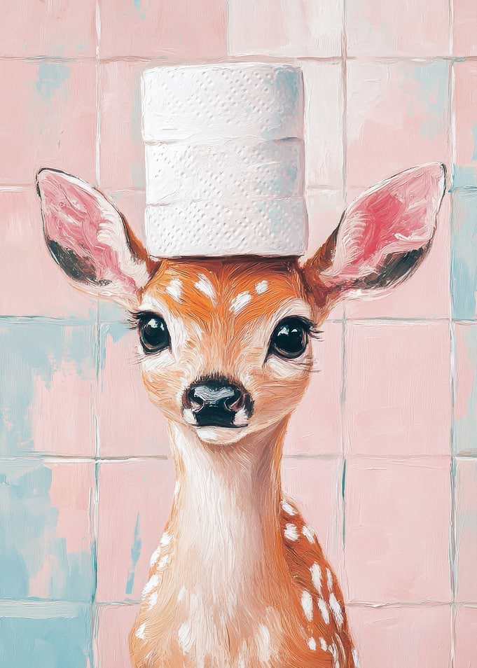 Fawn with Toilet Paper Hat