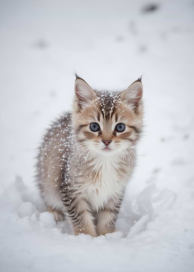 Kitten in the Snow
