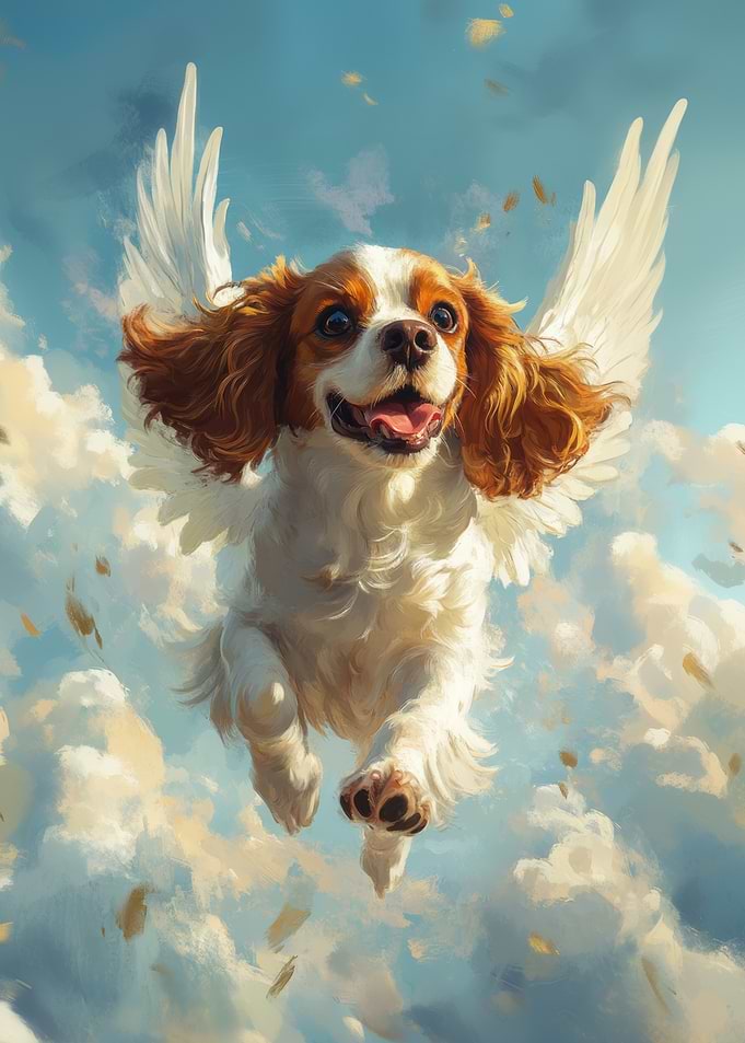 Cavalier King Charles Spaniel with Angel Wings | Pet Memorial Gift